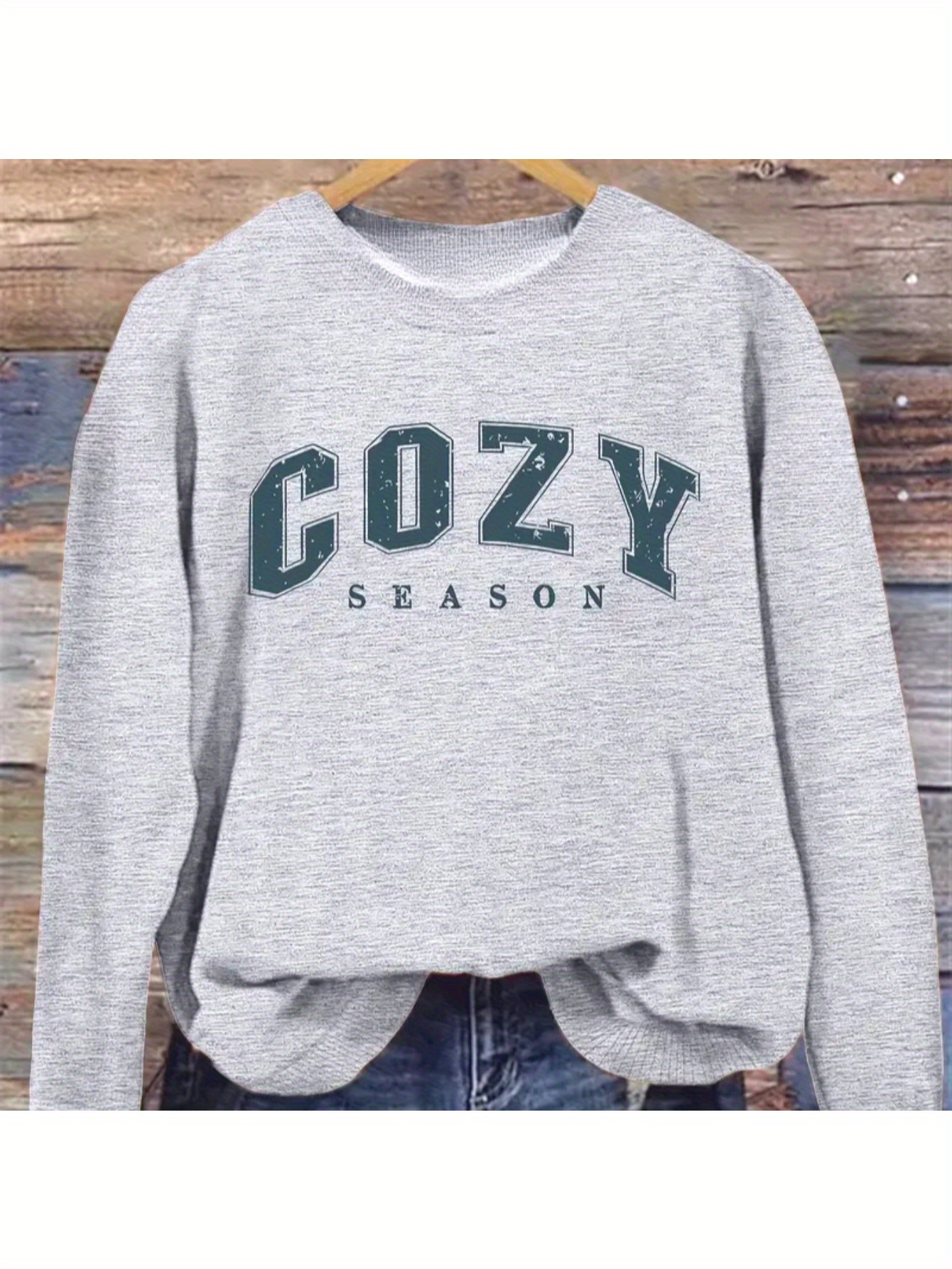 1pc womens casual crew neck sweater alphabet print long Temu