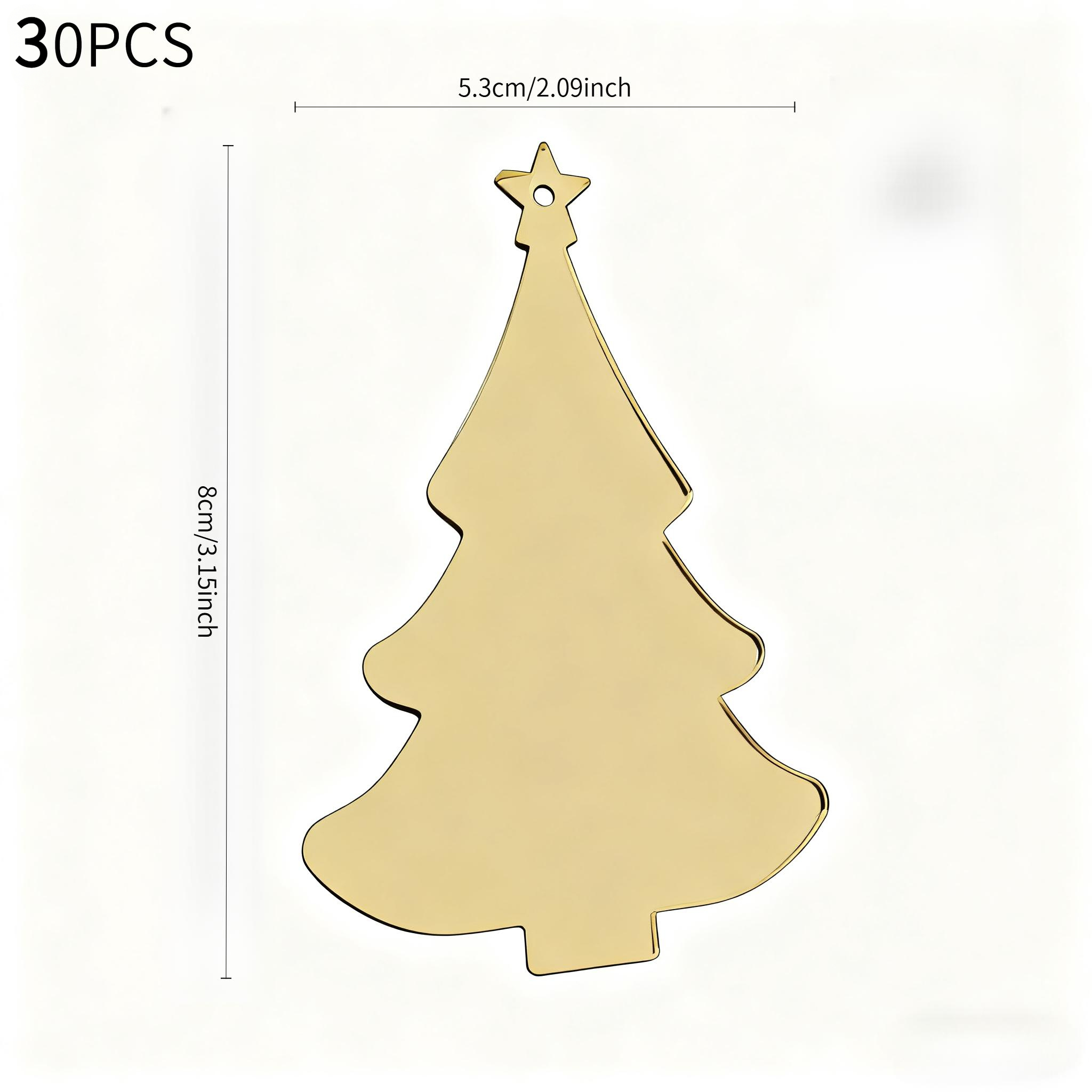 TEMU 2d Flat, 10pcs/20pcs/30pcs Pack Suitable For Christmas Tree Ornaments - Acrylic Diy Flat Tree Decorations With Cut Edges, Minimalist Hanging