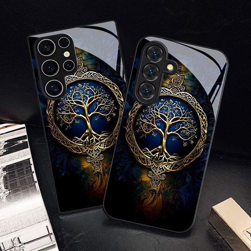 TEMU Phone Case - Celtic Style Tree Print Pattern Phone Case Suitable For Galaxy S9+/s10/s20+/s20 Ultra/s21 5g/s21+/s22/s23 Plus/s24 Plus/s25/s25