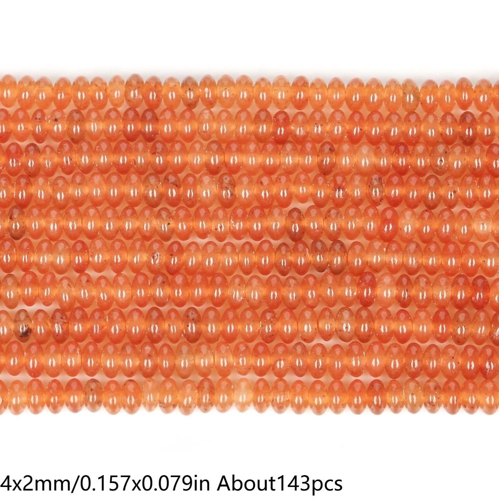 TEMU Beads & Bead Assortments 1 Strand Sunstone Chalcedony Rondelle Beads For Jewelry Making Necklace Bracelet Decorative Material About 143pcs Loose