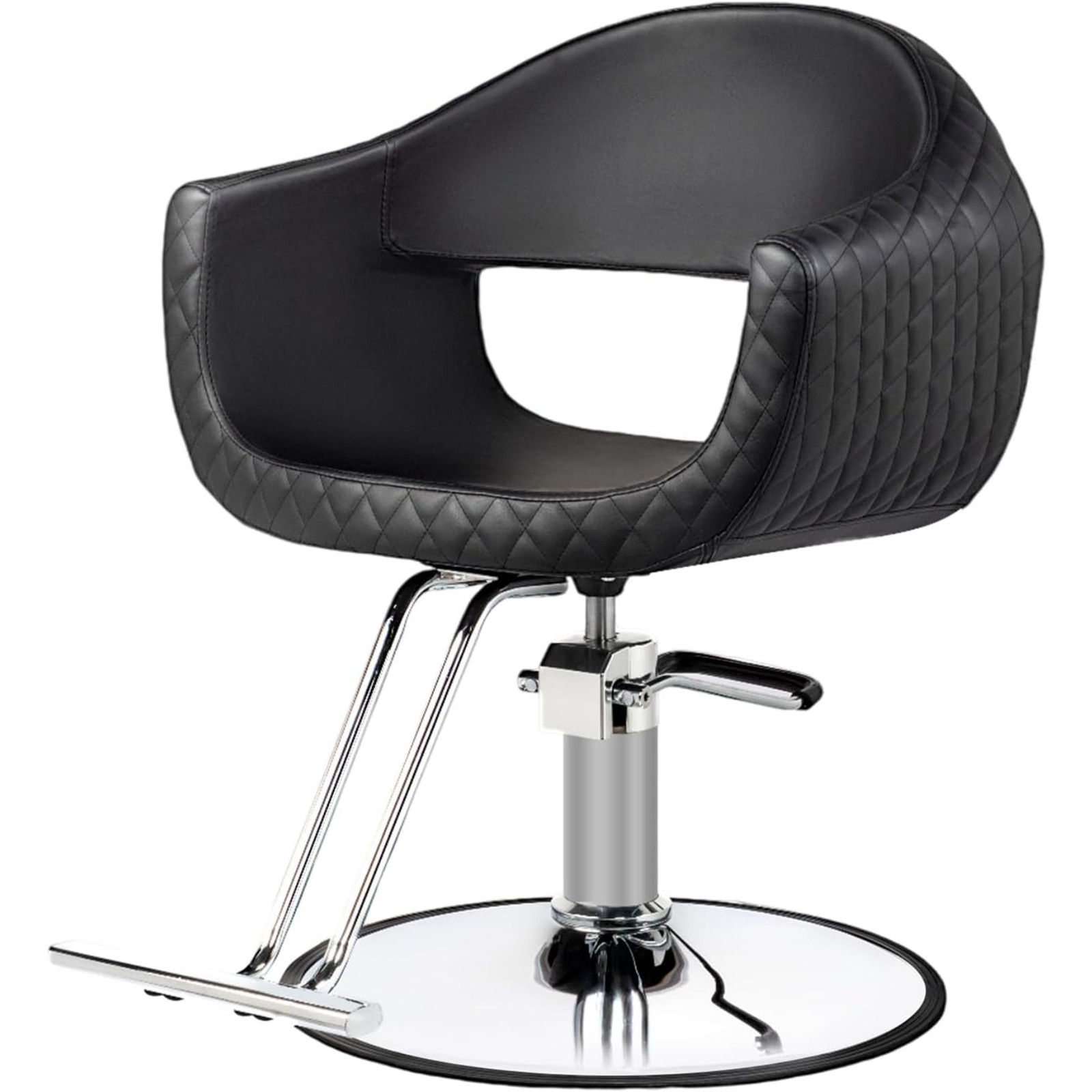 Bonnlo Height-adjustable Hairdressing Chair (84-99cm), Barber Chair With & 150kg Weight Capacity, Hairdresser Chair With Footrest, Pvc Leather Barber Chair, (black, 66 X 99cm)