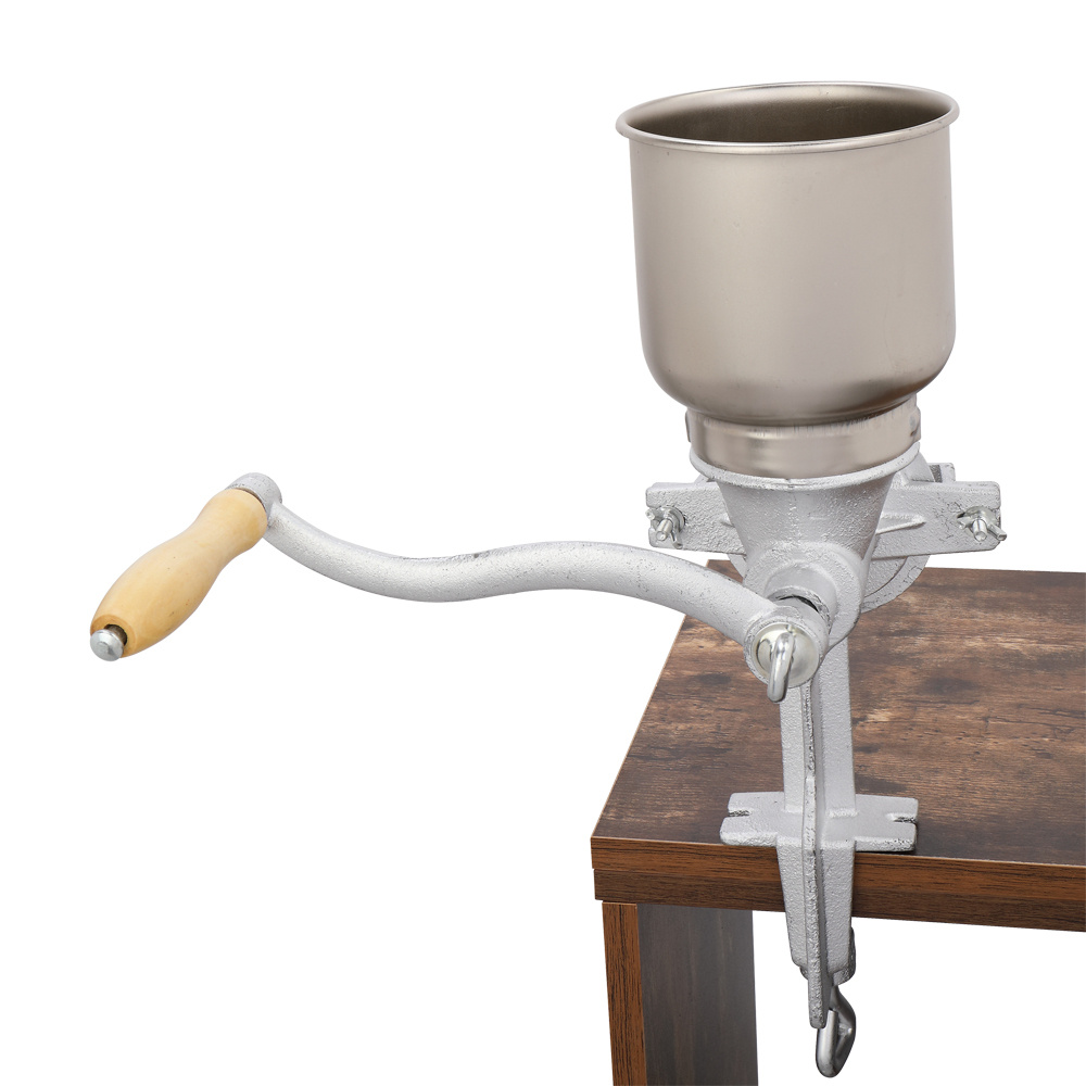 Manual Grain Grinder, Stainless Crank , 500# Home Use Corn Wheat Cereal Grinder With Clamp For Kitchen Spices Coffee Beans Grinding