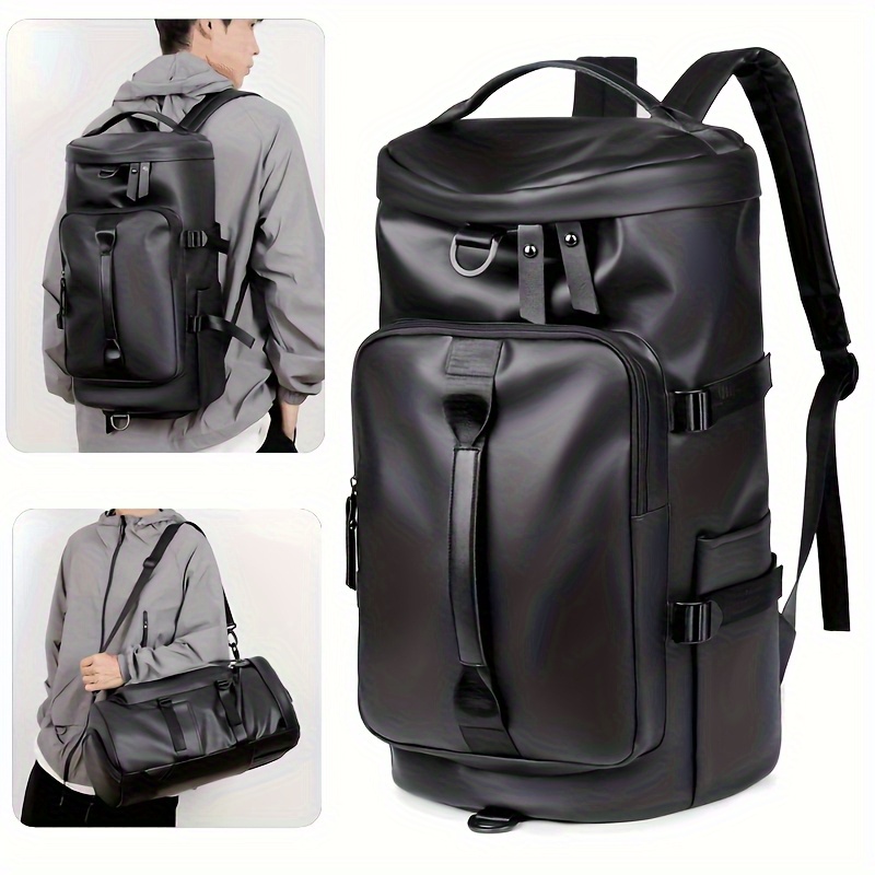 Outdoor Men'S Large Capacity Convenient Backpack And Handbag, Black, Gray Casual Backpack, Multiple Carrying Methods, Suitable for Fitness Travel Multi-Purpose Backpack Ideal Gift