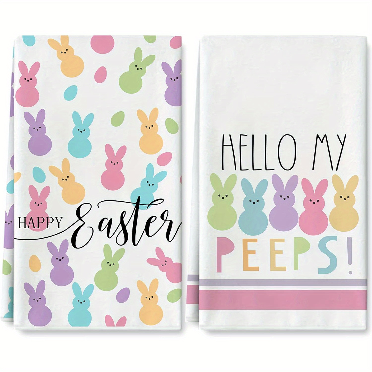

2pcs Easter Cartoon Bunny Kitchen Towels, , Knit Fabric, 18x26 Inch, With Hand Wash Only, For Cooking, Baking, Cleaning