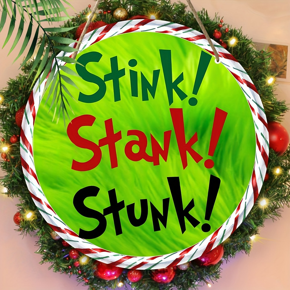 TEMU Outdoor Wall Art Halloween Christmas 1pc 2d Flat "stinky! Stinky! Stinky!" - Wooden Silhouette, For New Year And Christmas Decor, 2d Holiday
