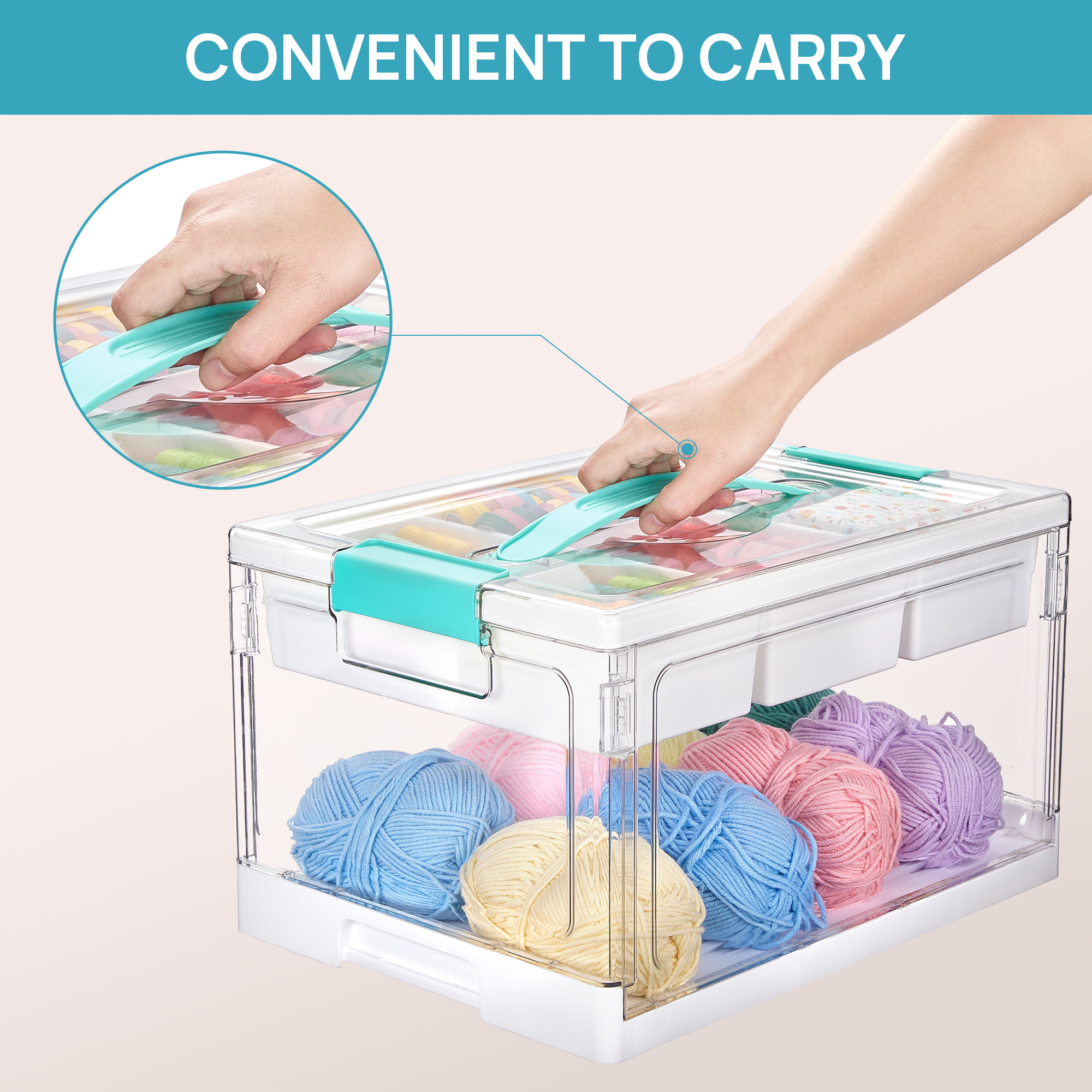 TEMU 24-quart Stackable Clothes Storage Bin With Divided Organizer, 15"l X 10.83"w X 8.78"h Clear Plastic Closet Organizer For Clothing, Under-bed
