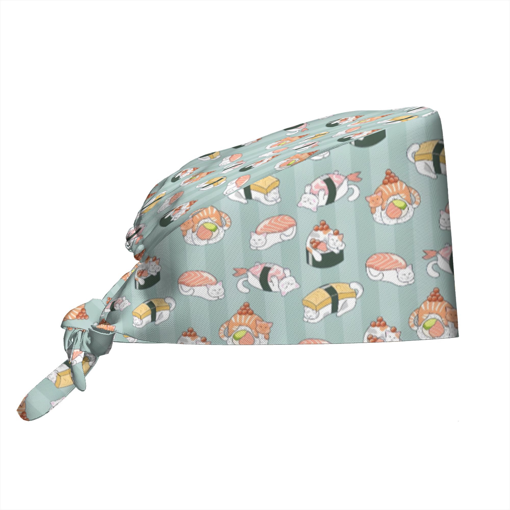 TEMU 1pc Of Sushi-themed Printed Hats For Chefs And Nurses, Perfect For Holidays And Artistic Headwear, An Excellent Gift Option