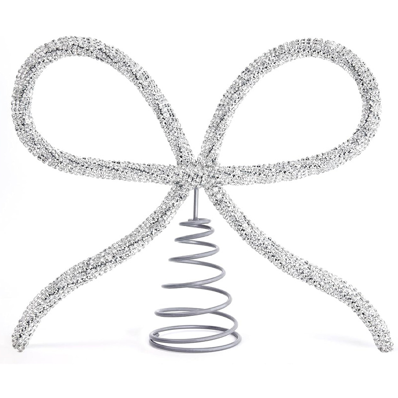 TEMU 1pc Christmas Party Decoration Golden/ Silvery Bow Christmas Decoration Exquisite Holiday Decoration Ornaments Christmas Party Decoration