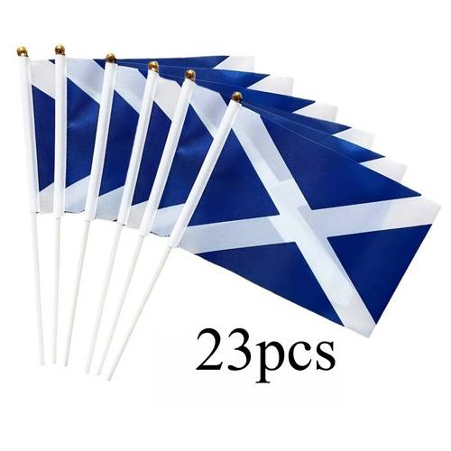 23 bucăți steaguri de mână scoția | steaguri mici de mână - material poliester cu tije de plastic - utilizare versatilă pentru evenimente, petreceri, afaceri, sport, festivaluri, decor acasă