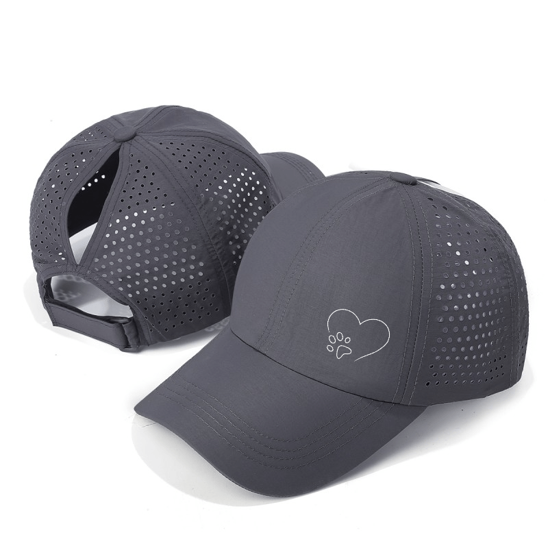 TEMU Breathable Design Unisex Baseball Heart Paw Print Pattern Suitable For Outdoor Sports And Casual Daily Hat Style