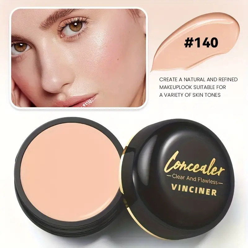 Waterproof Full Coverage Concealer - Suitable for All Skin Tones with a Matte End, Conceals And Dark Spots, Long-Lasting, Plant-Based Formula, Multi-Color, Compact Size, Perfect for On-The-Go Makeup