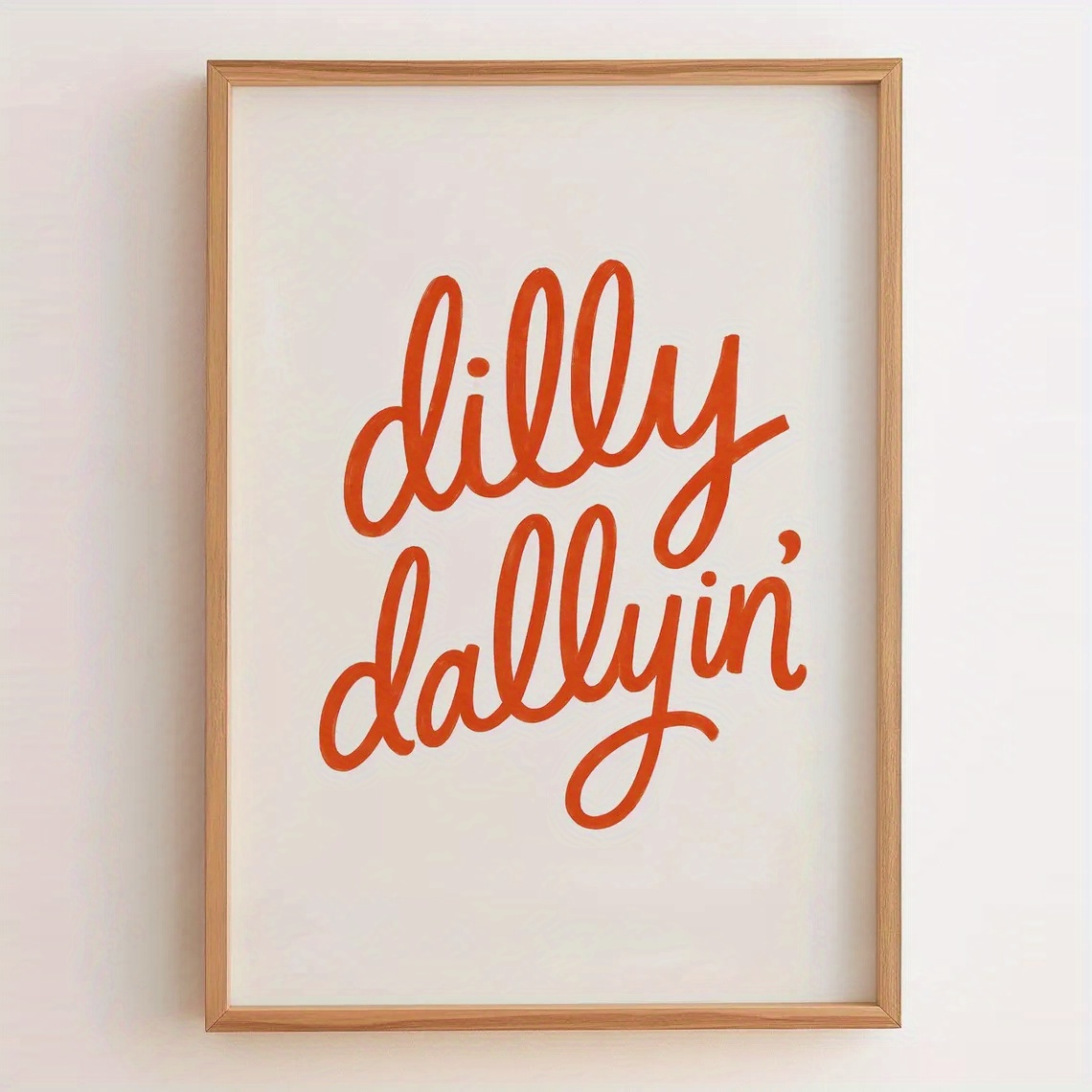 TEMU 1pc, Wall Art, Vintage Poster, Dallyin' Art Print, Funny Font Canvas Print, Dining Room Decor, Kitchen Aesthetic Design, Gift For , Housewarming