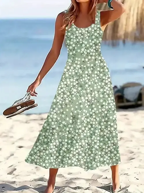 summer dresses for women 2025 sleeveless boho maxi sundress loose casual flowy beach dress midi dress
