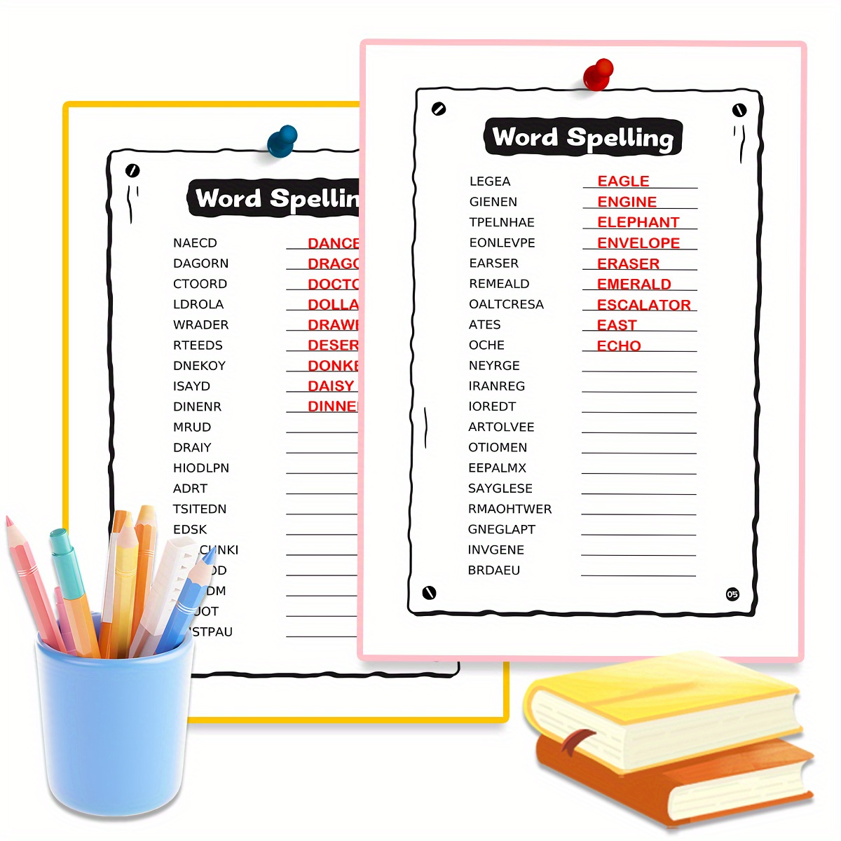 Scrambled Words Activity Book for Kids | Fun Spelling & Vocabulary Games | Educational Language Learning Workbook