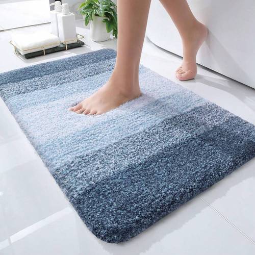 simple gradient faux imitation cashmere floor mat for bathroom entrance sink area and washstand absorbent and easy to bath mat with soft comfortable and pleasant feel suitable as an entryway doormat featuring water