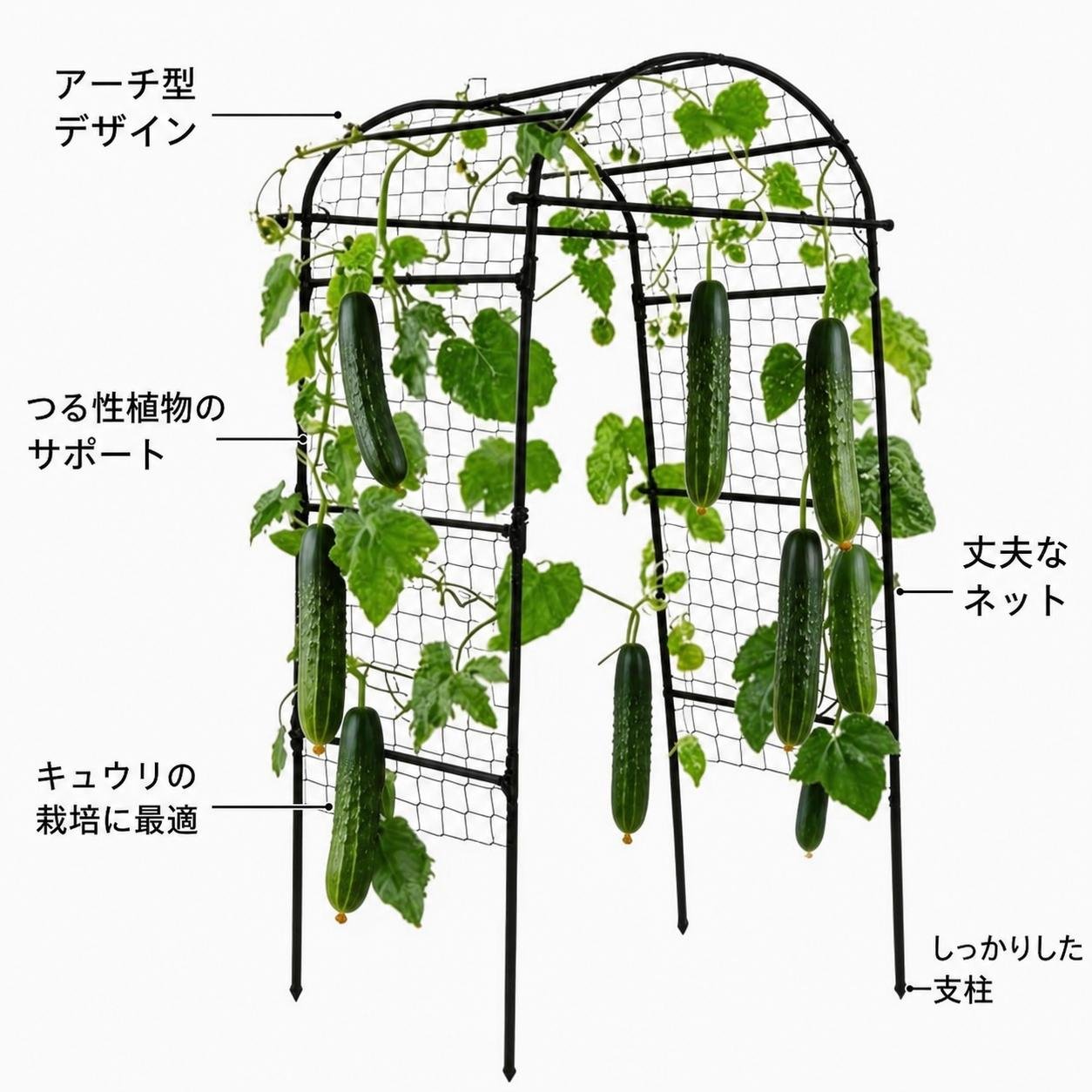 Image of Metal Garden Arch Trellis 6.7x2.6ft, Heavy-duty Rust-resistant Garden Trellis For Cucumber And Melon Easy Assembly Outdoor Trellis For Large Vegetables