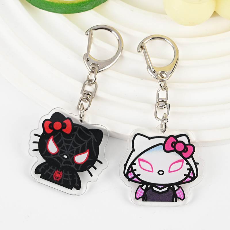 

1/2pcs Sanrio Hello Kitty & for My Melody Ensemble de porte-clés en acrylique, pendentif de dessin pour sac d'école, trousse à crayons, accessoire polyvalent