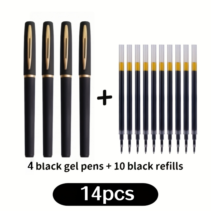TEMU 14pcs High-end Black Gel Pens, Large-capacity Gel Pens, 0.7mm, Tip, Suitable For Business, Office, , Practice, And Daily Writing. Contains 4pcs