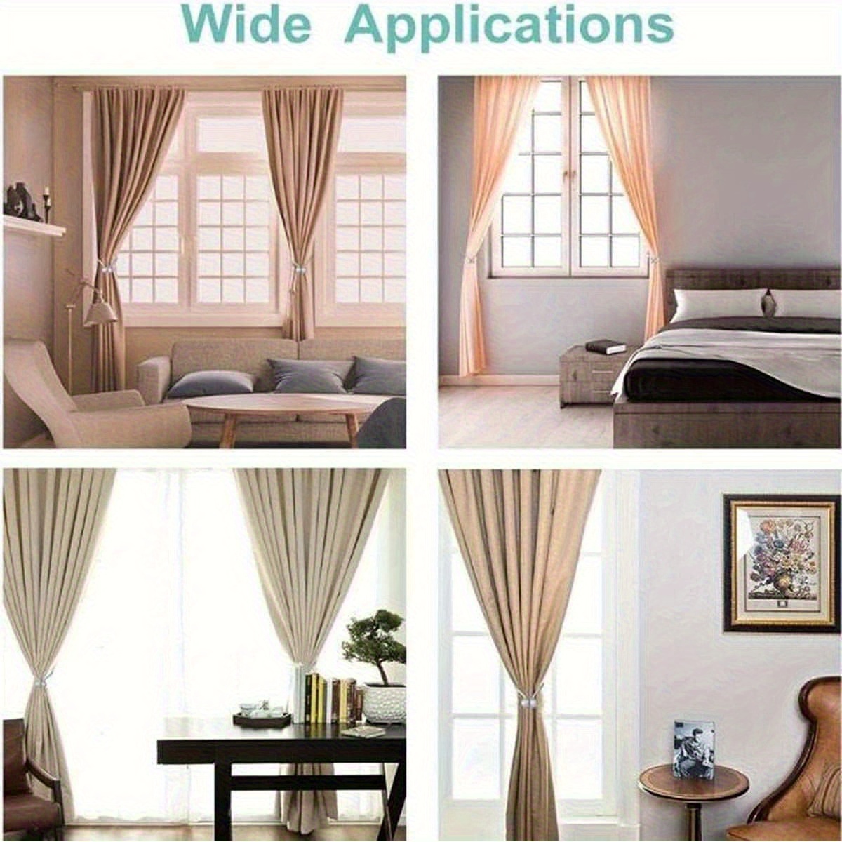 Set of 6 Durable Magnetic Curtain Ties for Securing Drapes, Ideal for Both Indoor And Outdoor Settings