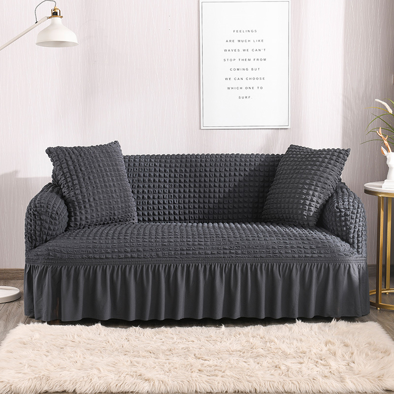 Nordic Style Bubble Waffle Stretch Sofa Slipcover, Skirt 1pc Armchair Cover For Interior Decor