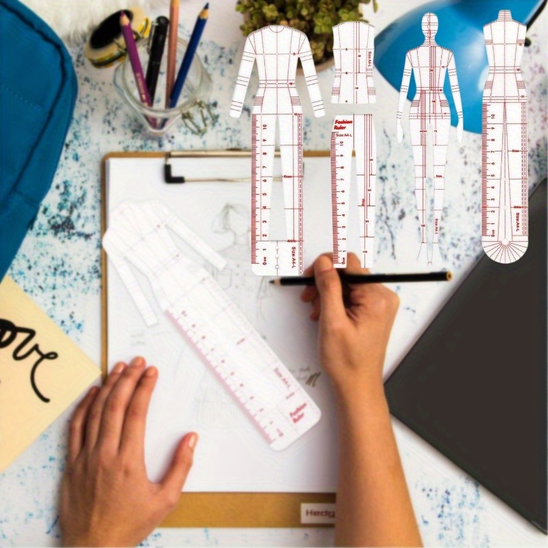 TEMU 4 Types Of Human Body Template Rulers, Human Body Guide Tools, Clothing Measurement Rulers, Clothing Measurement Rulers