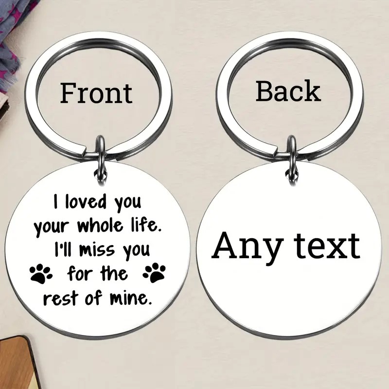 Customizable Pet Keychain, Stainless Steel Keepsake