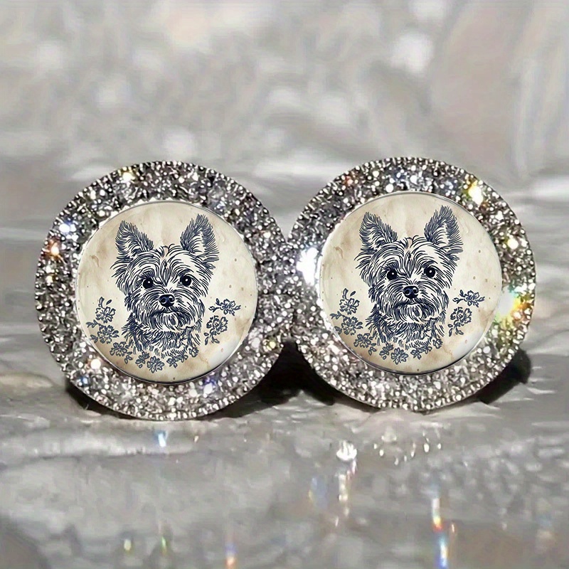 TEMU Shining Retro Puppy Pattern Cute Animal Shape Earrings, Exquisite Inspirational Jewelry For Fashionable Wear, Ideal Gift And Fashion Trend , For Teenager