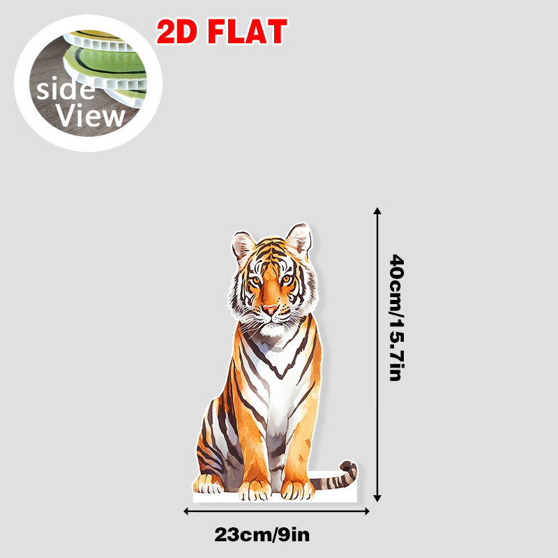 TEMU 1pc 2d Standee Flat Birthday Party Photo Booth | Watercolor Striped Animal Character Pattern, Durable Resin Material, Suitable For Indoor And