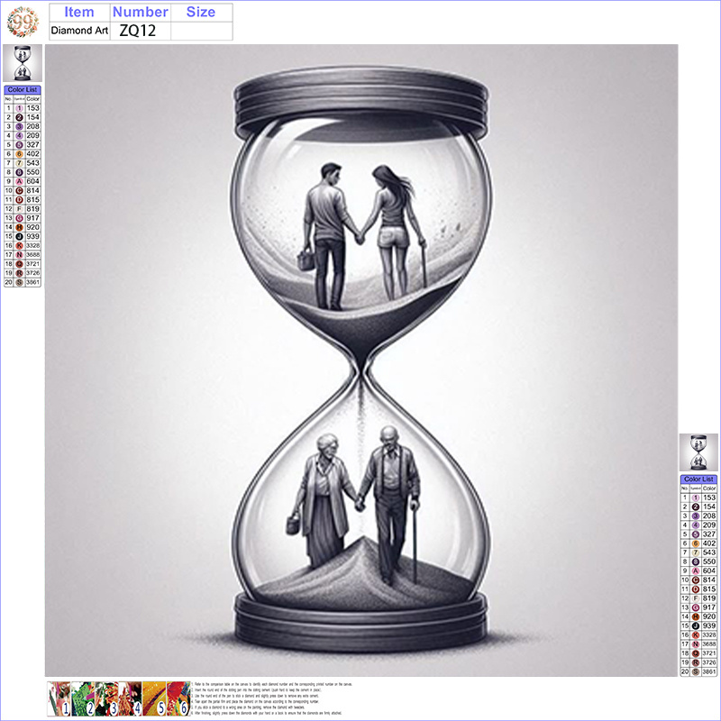 TEMU 5d Diamond Painting Kit - In The Hourglass, Round Diamond Beads And Vibrant Colors, Suitable For Home Office Wall Decor, Arrangement, Holiday