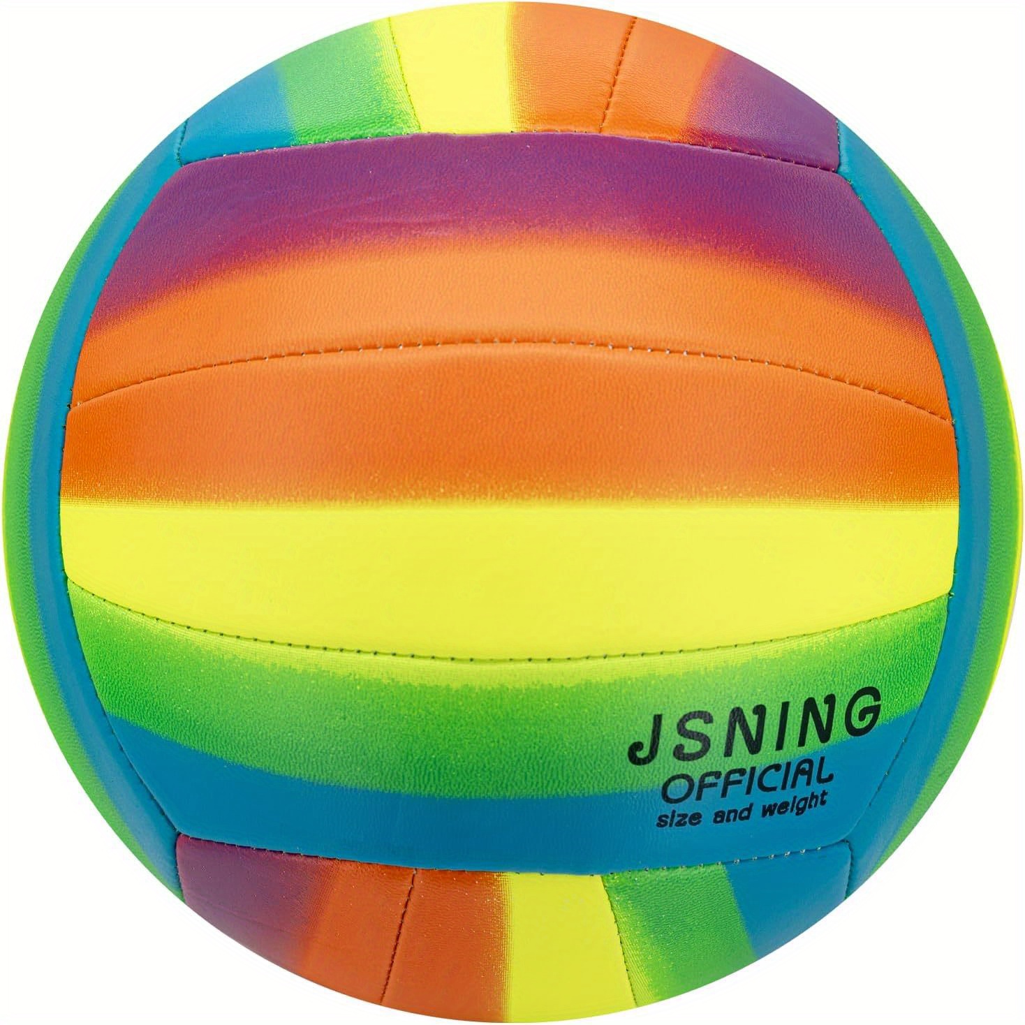 TEMU Official Size 5 Rainbow Gradient Volleyball - Abs Material For Indoor & Outdoor Play - Vibrant Colors, , Beach Matches & Competitive Sports, Play Ball | Rainbow Gradient Design | Soft