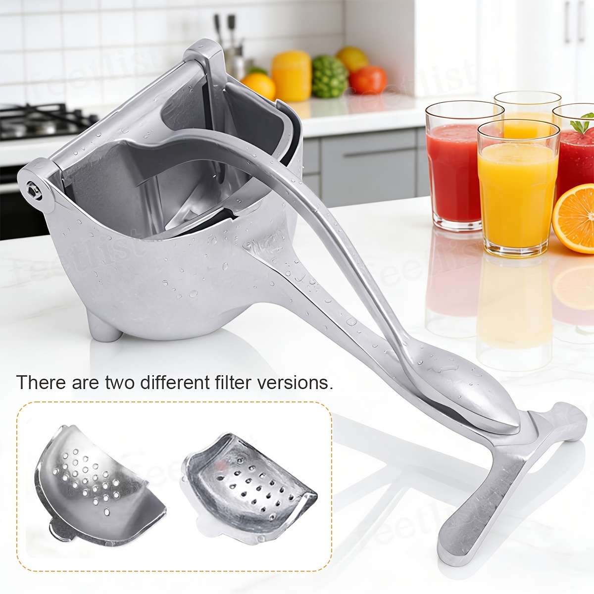 TEMU Heavy Duty Metal Manual Juicer With Extra Filter Fruit Juicer For Squeezing Lemons, Oranges, , , Watermelons And More, Kitchen Tool