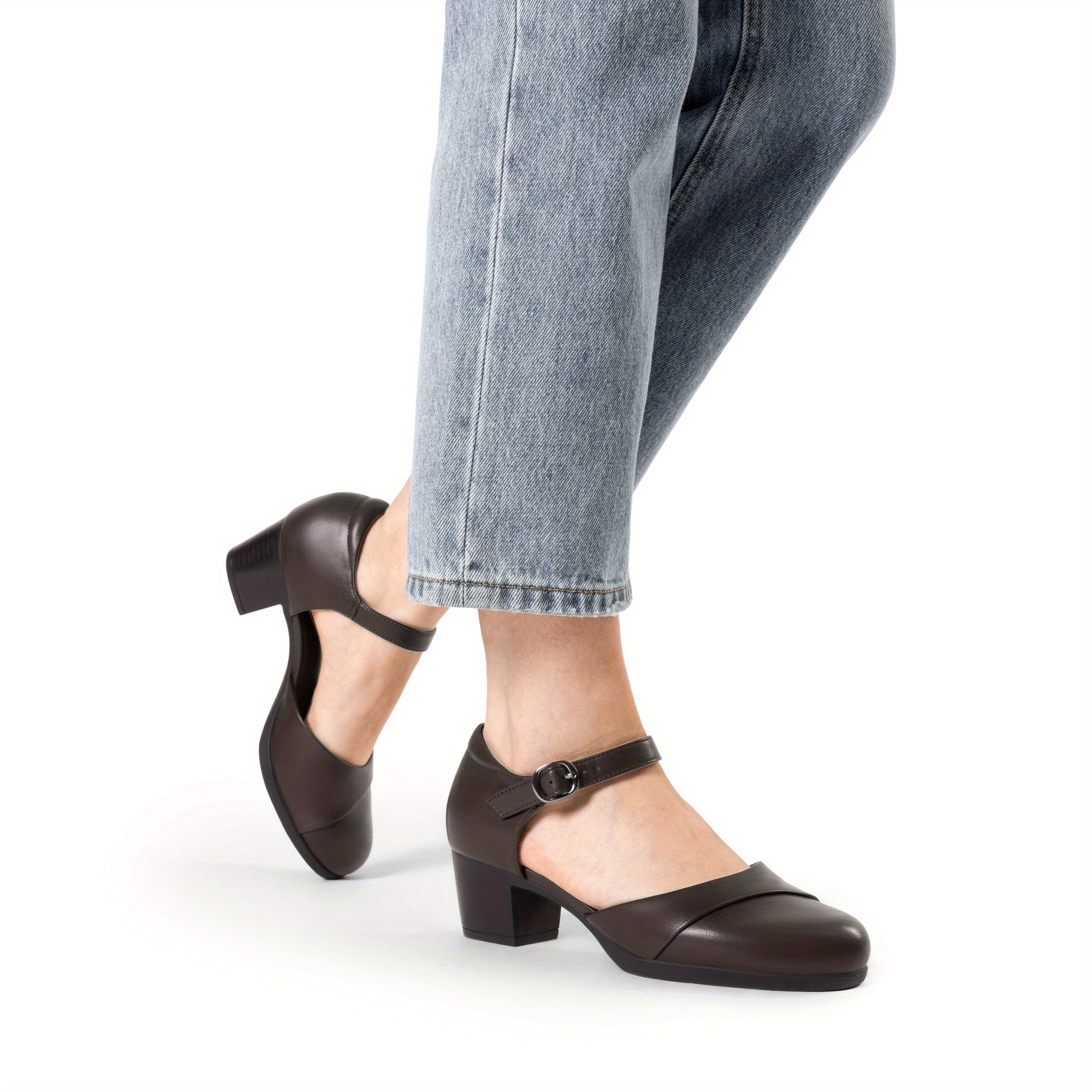 Ankle Strap Closed Toe Work Sandals Women'S Dress Shoes Mary Janes