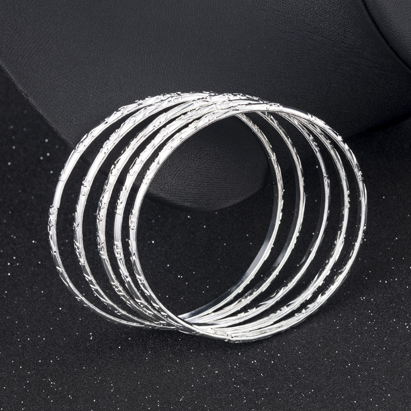TEMU 5pcs Stainless Steel Bracelet Set, Non-fading Bangle Set, Unisex Fashion Bracelet Jewelry, Classic Jewelry Gift Suitable For Various Occasions