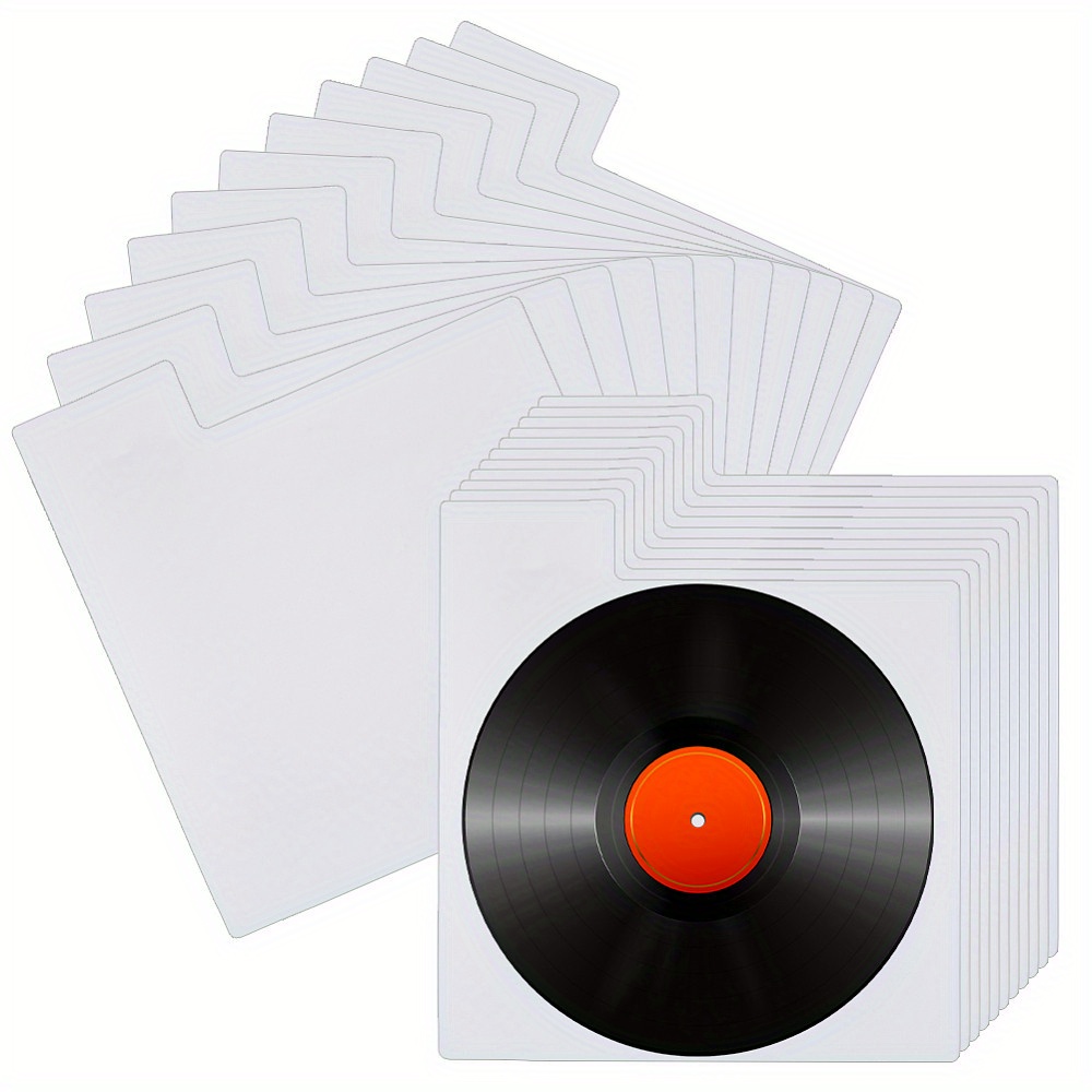 E-shop 36er-Set Kunststoff-Vinyl-Schallplattentrenner für DVD Medienbuchregal Aufbewahrung Rechteck Weiß 350x320x0.3mm Bastelbedarf Sticker