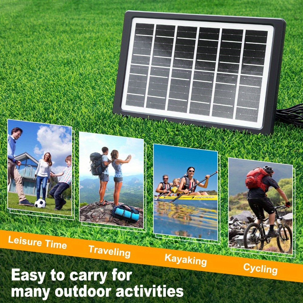 1 portable 6v 6w solar panel charger with usb safe charging stabilizer for power banks phones ideal for outdoor camping home use lightweight rectangular design backup battery included Product details 3