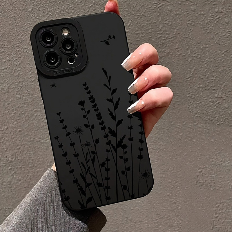 TEMU Phone Case: Fashionable Black Branch Pattern Angel Eye Phone Case Suitable For Iphone 16promax 16pro 16plus 16 15/ 15pro/ 15promax/ 15plus, 14,
