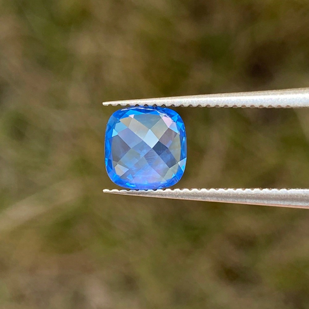 0.5-6Ct Sky Blue Lab Grown Princess Cut Faux Sapphire