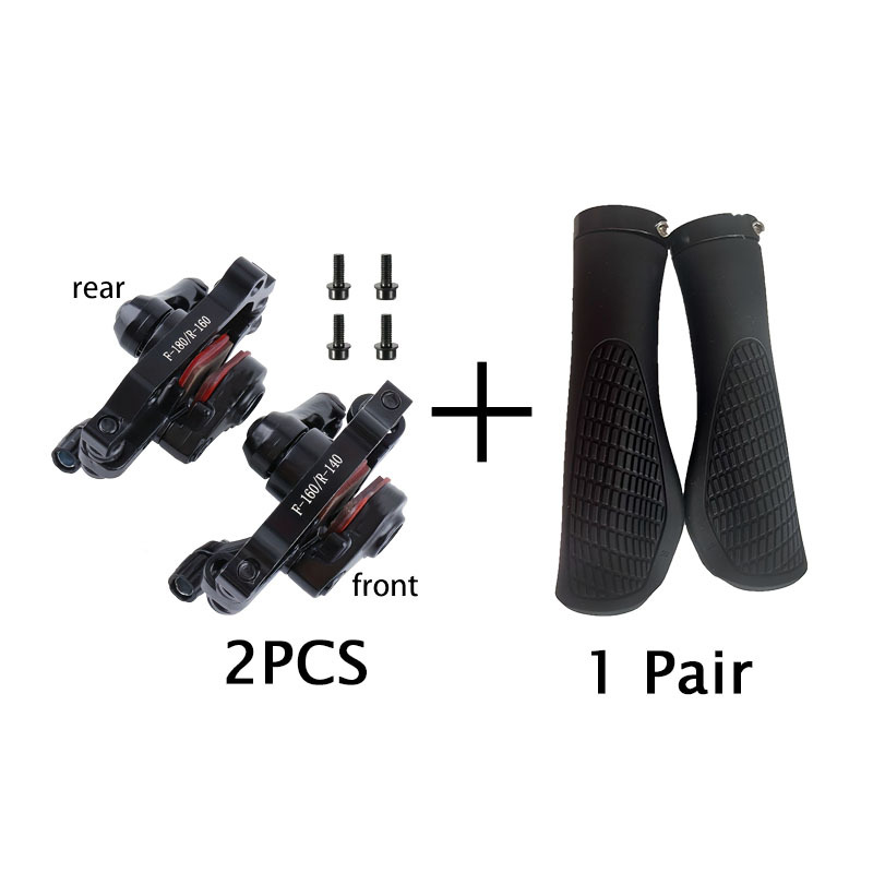 TEMU 2 pezzi Freni a disco anteriori e posteriori e 1 pezzo di manubri, manubrio per mountain bike, freno a disco universale per biciclette, freni in