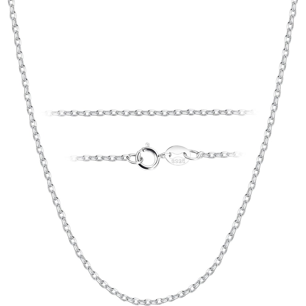E-shop 1 Stück 925 Sterlingsilber Halskette für Damen Lange Kette Fein Geeignet für Anhänger 51cm 2,8g/0,1oz