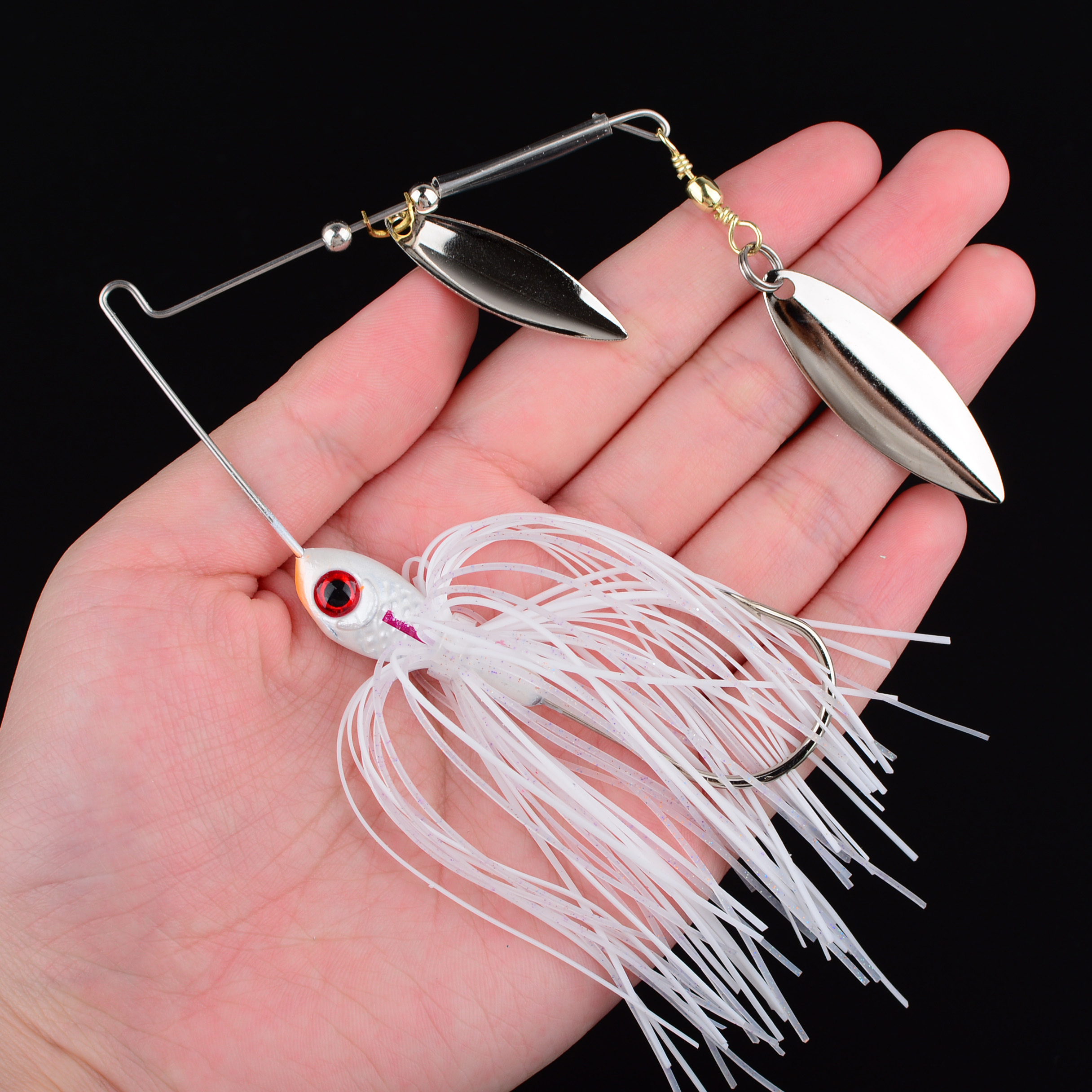 TEMU 1pc Señuelo de Pesca Spinnerbait Jig Cuchara Metálica Cabeza de Jigging Spinner Bait Swimbait para Cuchilla Spinner Bait