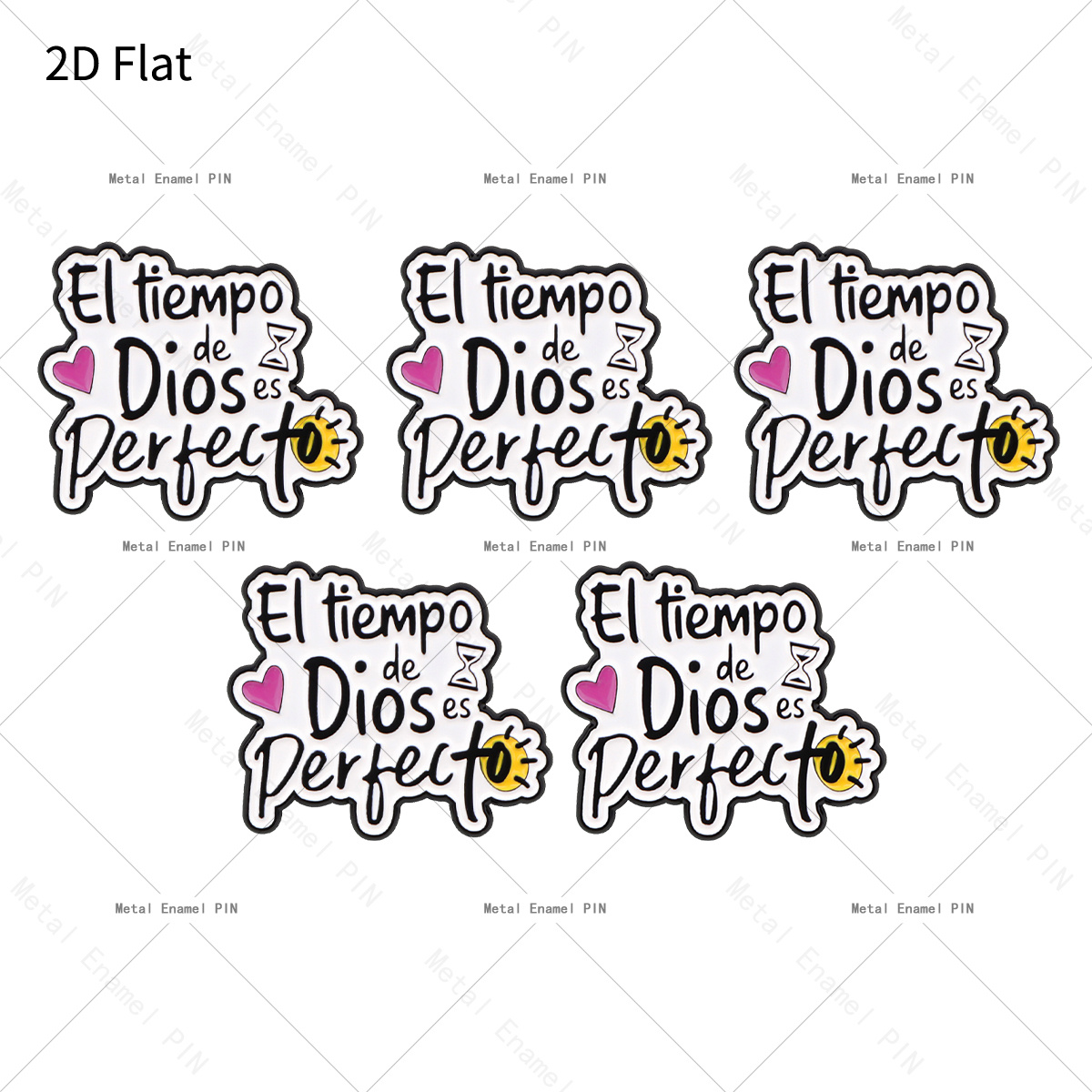 TEMU 2D, 2D Juego de 5 piezas de alfileres de solapa con en español, alfileres y broches de esmalte, insignias para mochilas, bolsos, decoración para