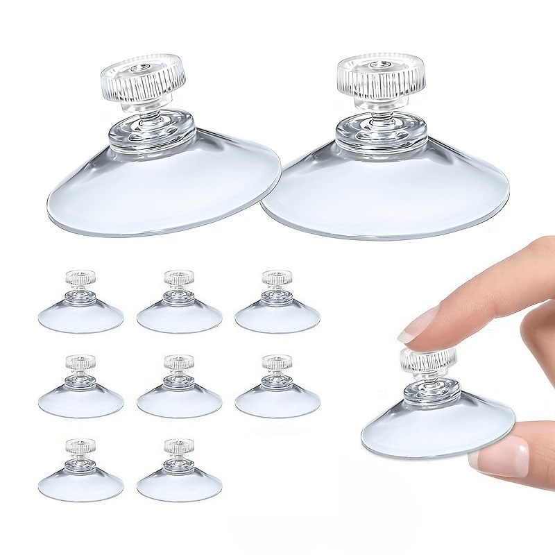 TEMU 10pcs 42mm/ 1.65inch Transparent Suction Cups, With M4 Nuts And Screws, Made Of Transparent Pvc Material, Strong , Suitable For Glass Surfaces,