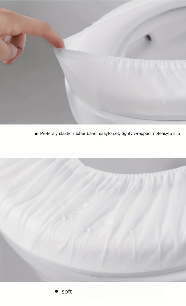 10pcs Disposable Toilet Seat Covers, Waterproof And Dustproof, Non-Woven, Individually Packed - Hygienic And Convenient for Travel And Public Toilets