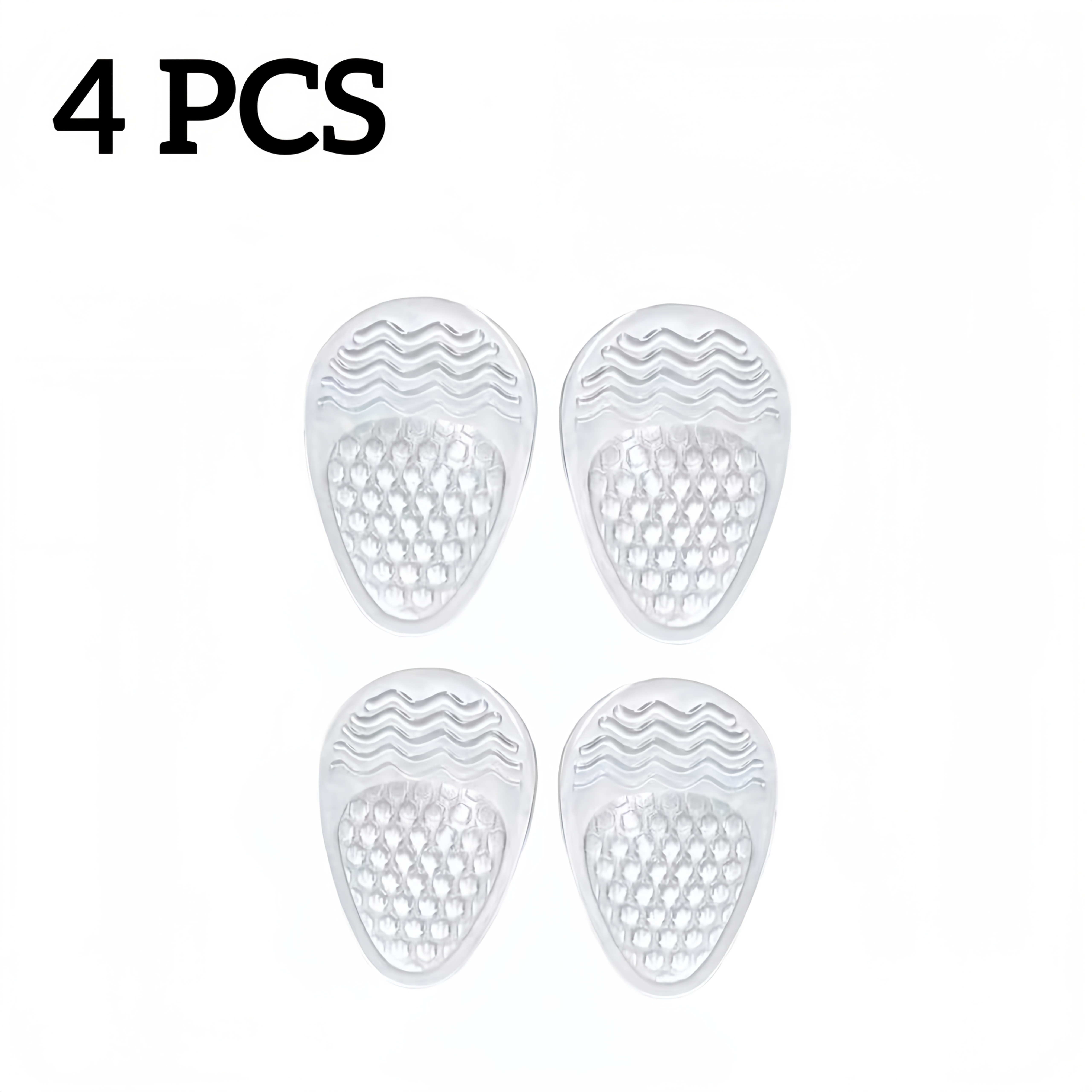 TEMU 4pcs Set - Universal Transparent Adhesive Insoles, Comfortable Shoe Pads, Suitable For Outdoor Activities, Hiking, Dancing, Sports, Foot Pads,