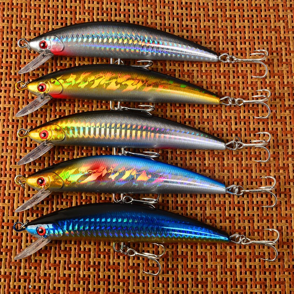 TEMU 5 stuks Wobbler Zinkende Minnow Hard Plastic Kunstmatig Aas voor Vis Lokaas Tackle 3D Crankbait