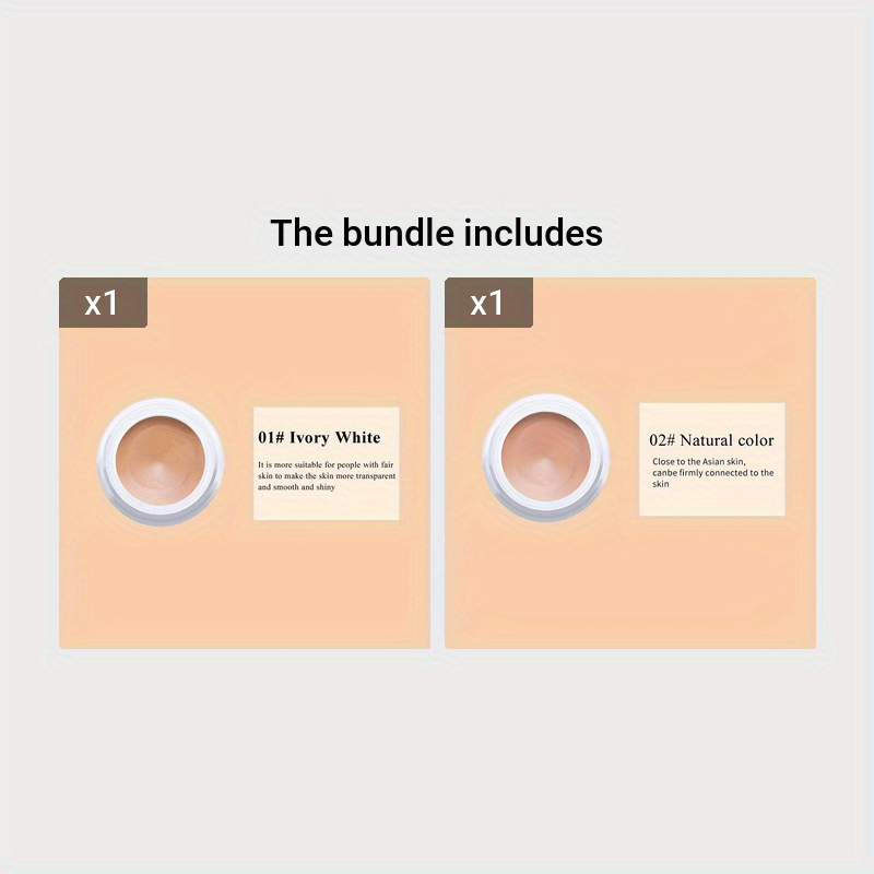 Set of 3 Waterproof Full-Coverage Concealer Creams for Dark Spots and Tattoos, Natural Finish