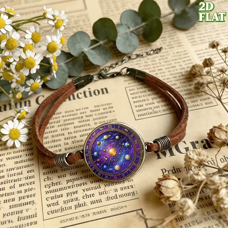 2D Flat Pattern Vintage Bracelet, Fashion Bangle Gift