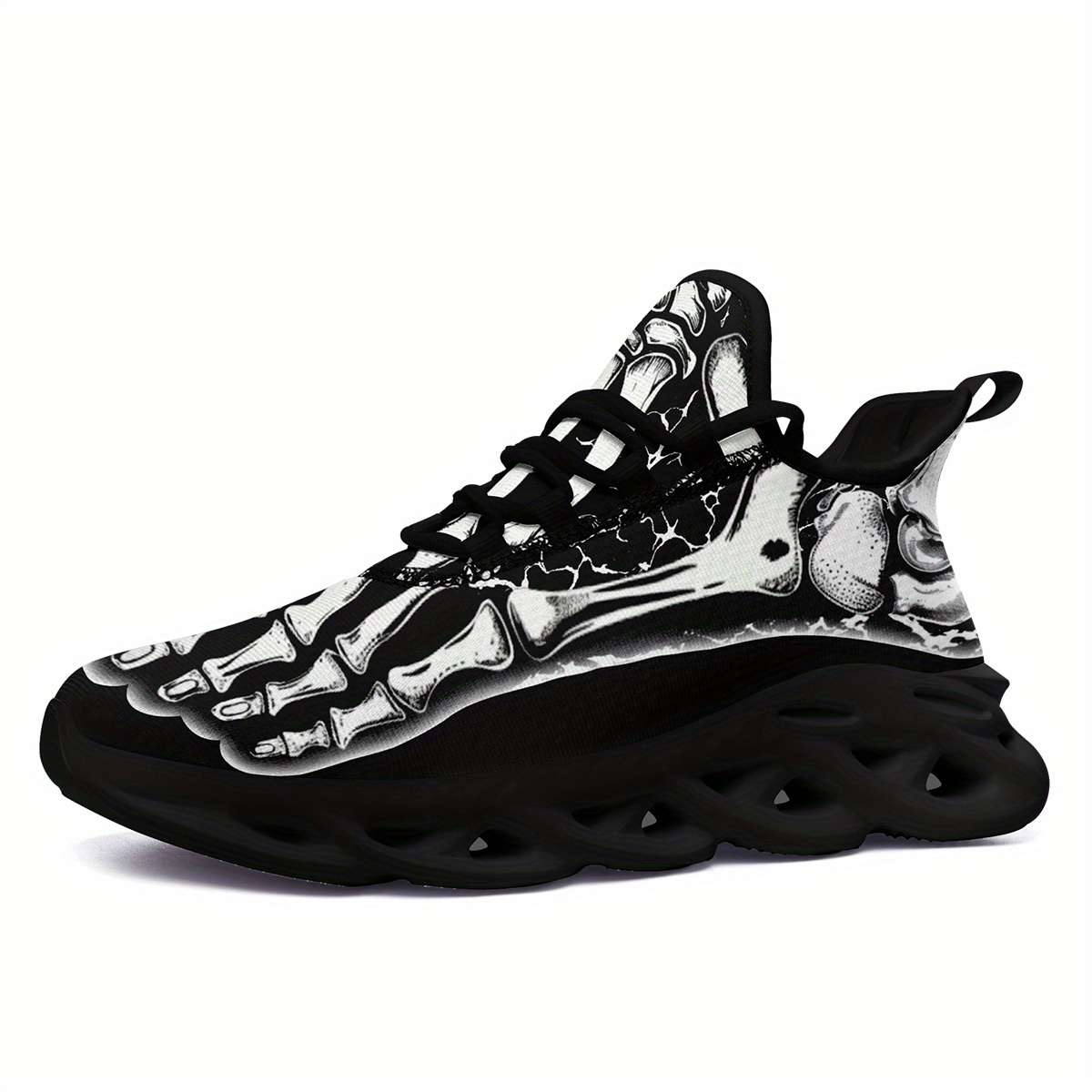 mens plus size skeleton bone sneakers halloween featuring a - Temu