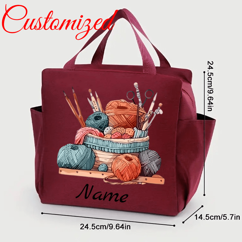 TEMU Bolso de para mujer con personalizado, bolso de con de hilo premium, bolso tote tejido con gancho y bolsillos , adecuado para entusiastas del