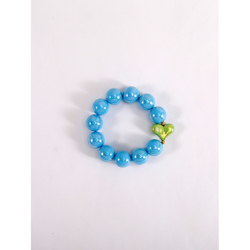 Women's Geometric Beaded Bracelet with Iridescent Effect, Stretchable